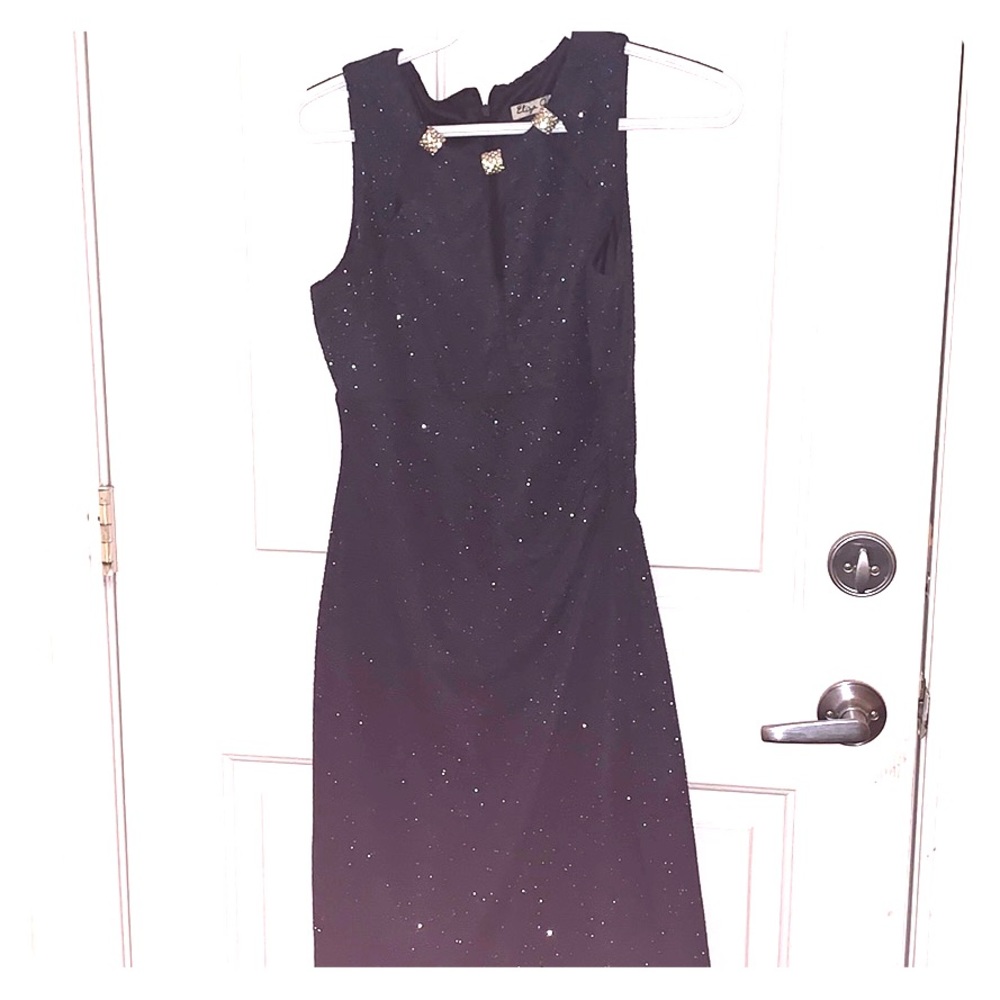Navy Blue Glittery Dress